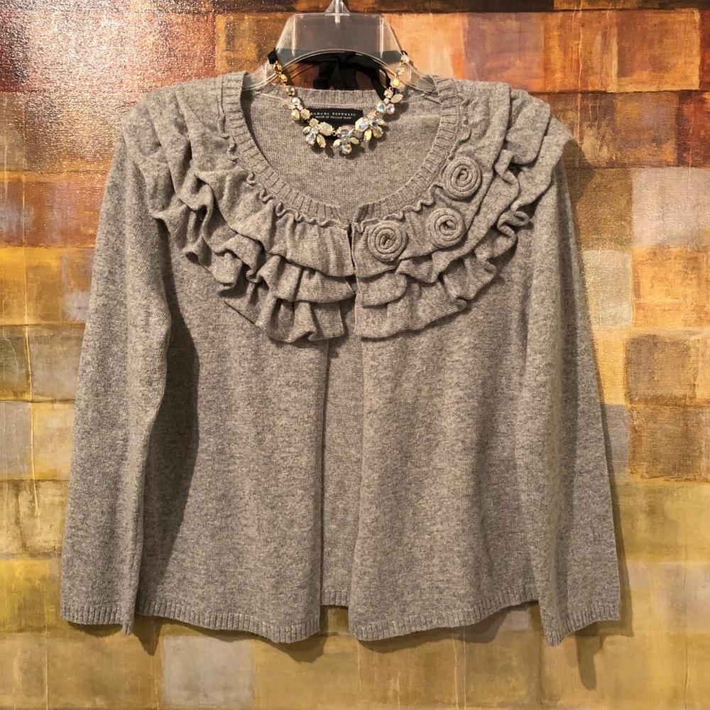 BANANA REPUBLIC Gray Cashmere Blend Shrug Cardigan